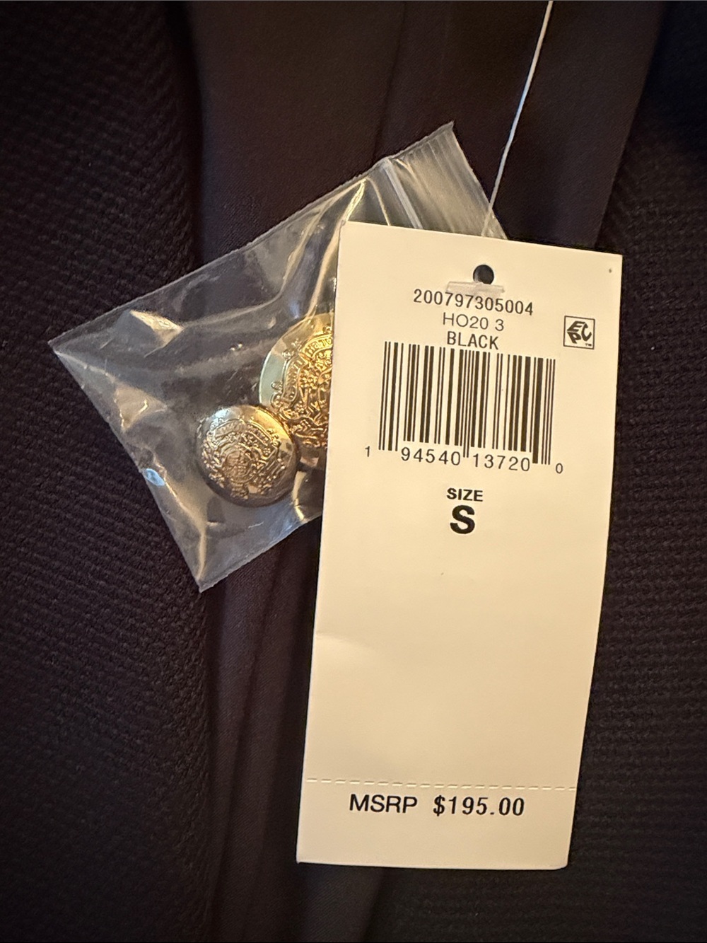 Lauren Ralph Lauren Black/Gold Bullion Jacquard Blazer - Picture 2 of 5